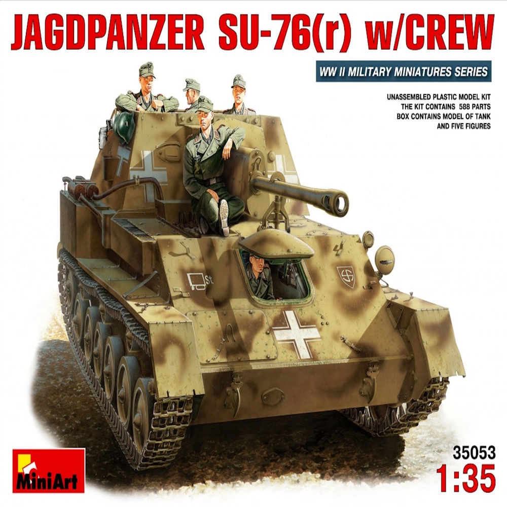 miniart 1:35 - jagdpanzer su-76 (r) with crew