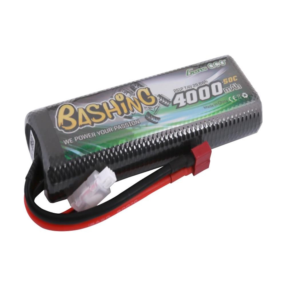 gens ace 4000mah 7.4v 50c hard-case lipo battery pack deans type