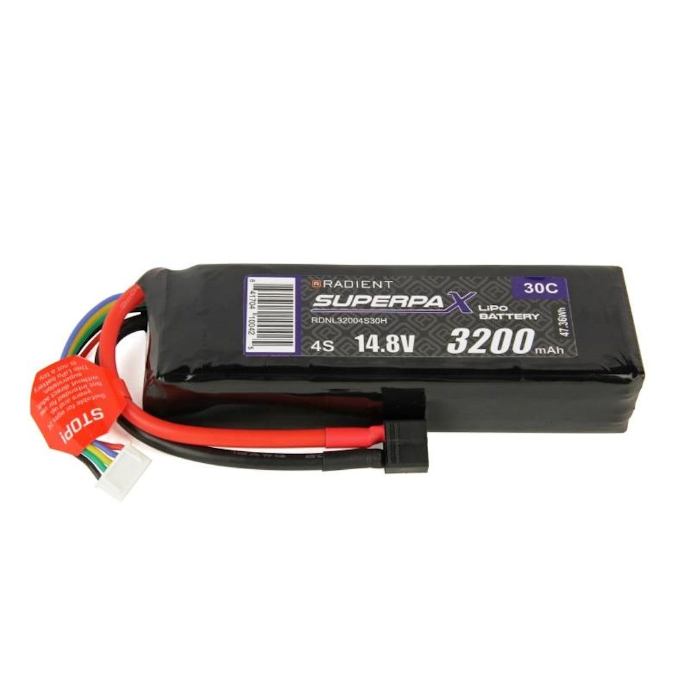 radient 3200mah 14.8v 30c lipo battery pack t type connector