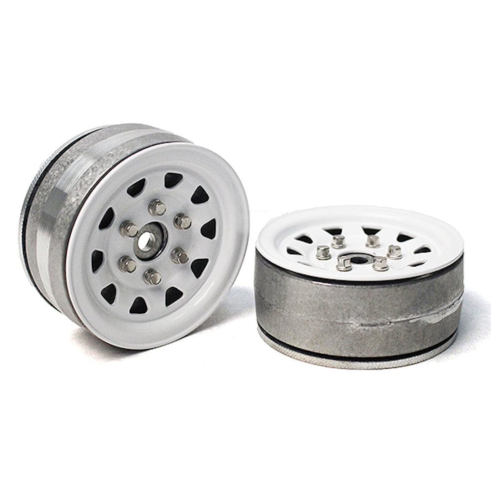 gmade 1.9 sr04 beadlock wheels semigloss silver pair