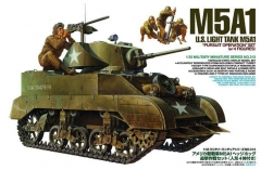 tamiya 1/35-u.s. light tank m5a1 "pursuit operation" set (w/4 figures) 