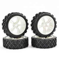 fastrax 1/10th scale touring wheel & rally block tyre 5 spoke white (4) 